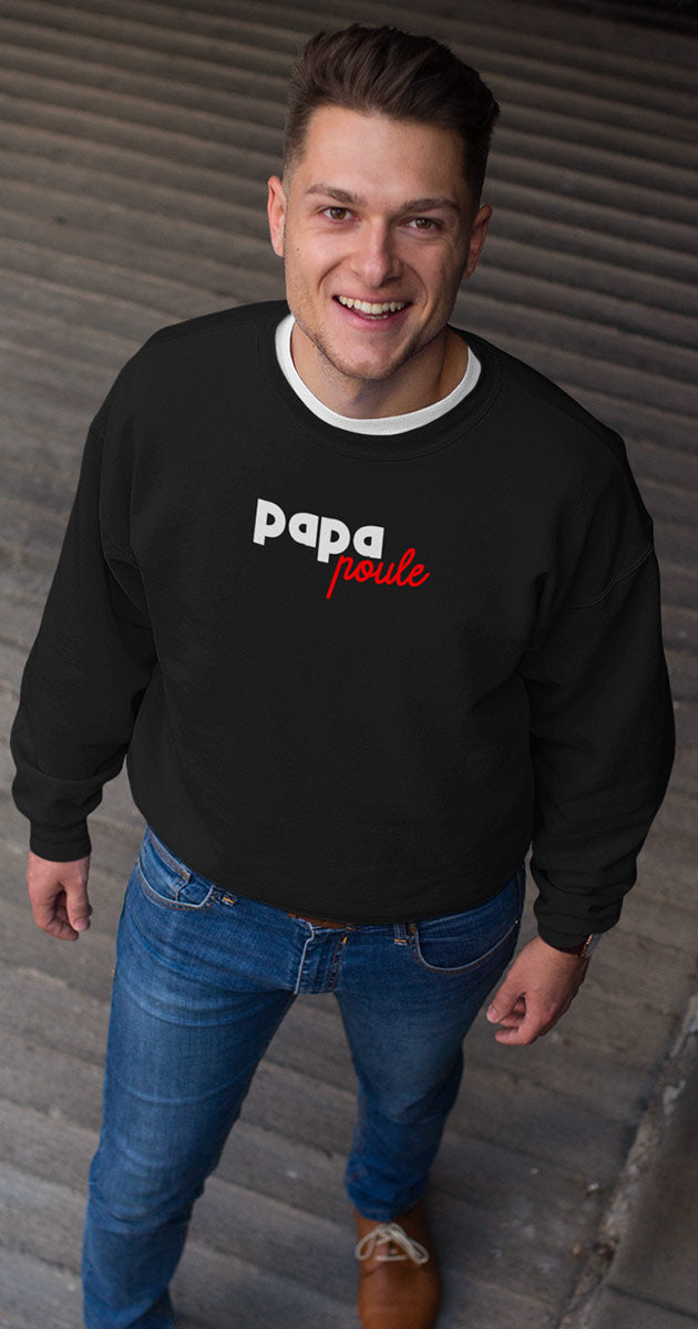 pull homme souriant papa poule les droles shop