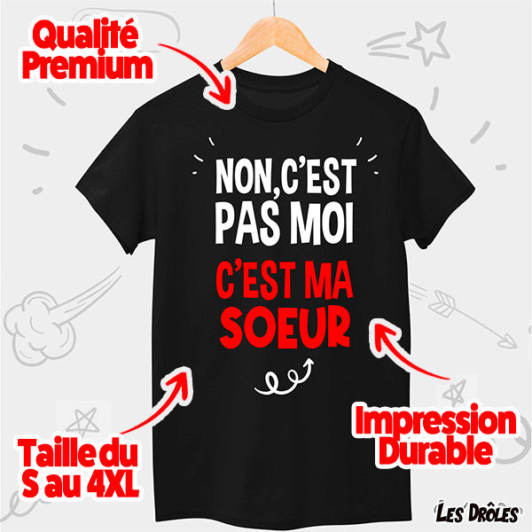 T-shirt Duo Frères – "C’est pas moi" 🎁 Cadeau drôle