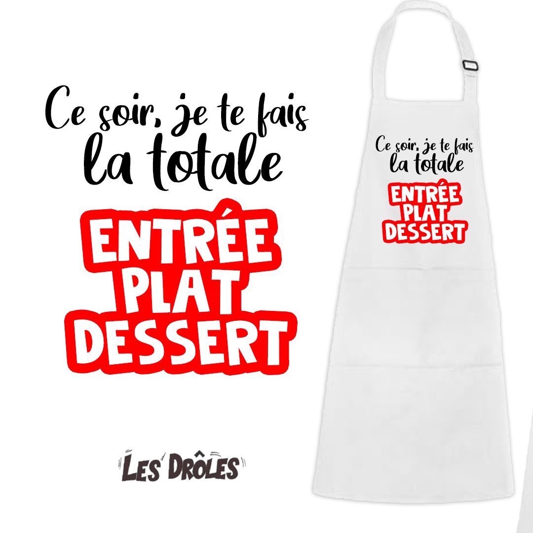 OFFRE LANCEMENT | Tablier de cuisine "JE TE FAIS LA TOTALE"