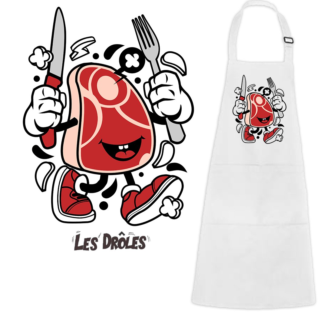 OFFRE LANCEMENT | Tablier de cuisine "DRÔLE DE STEAK"