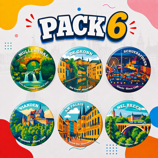 Pack de 6 Magnets Luxembourg – La Collection Complète