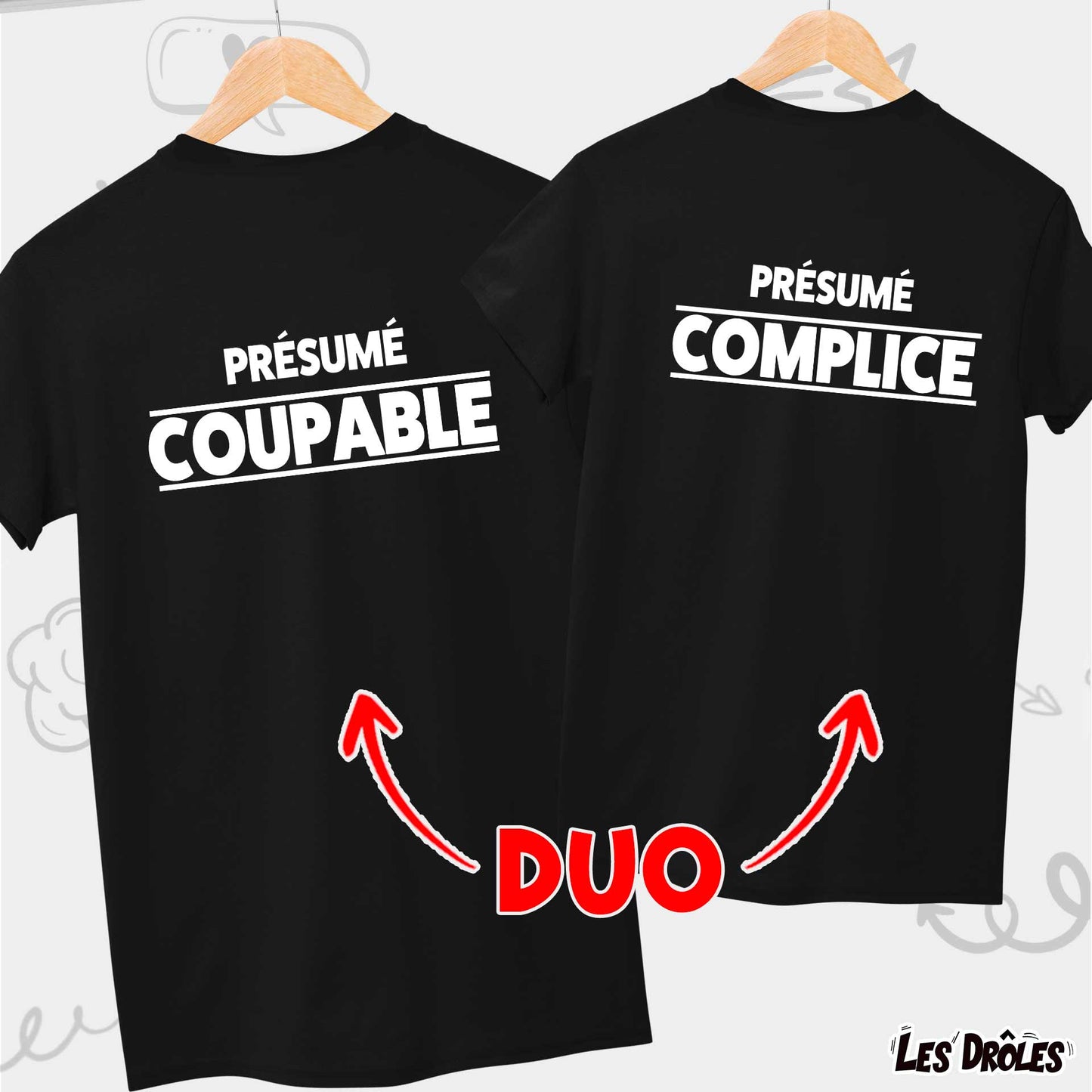 DUO "Coupable / Complice" | T-shirt Humour Adulte et Enfant