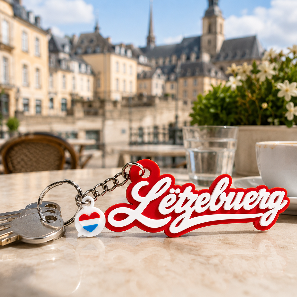 Porte Clés Letzebuerg Rouge & Blanc