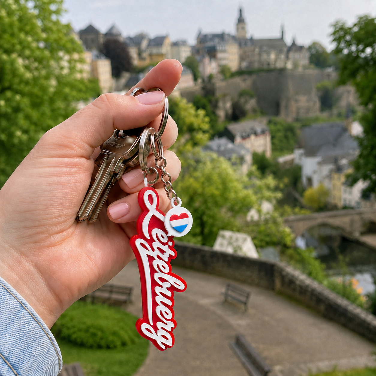 Porte Clés Letzebuerg Rouge & Blanc