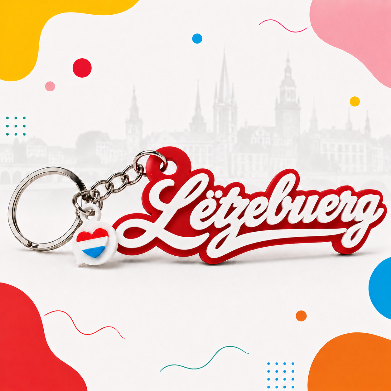 Porte Clés Letzebuerg Rouge & Blanc