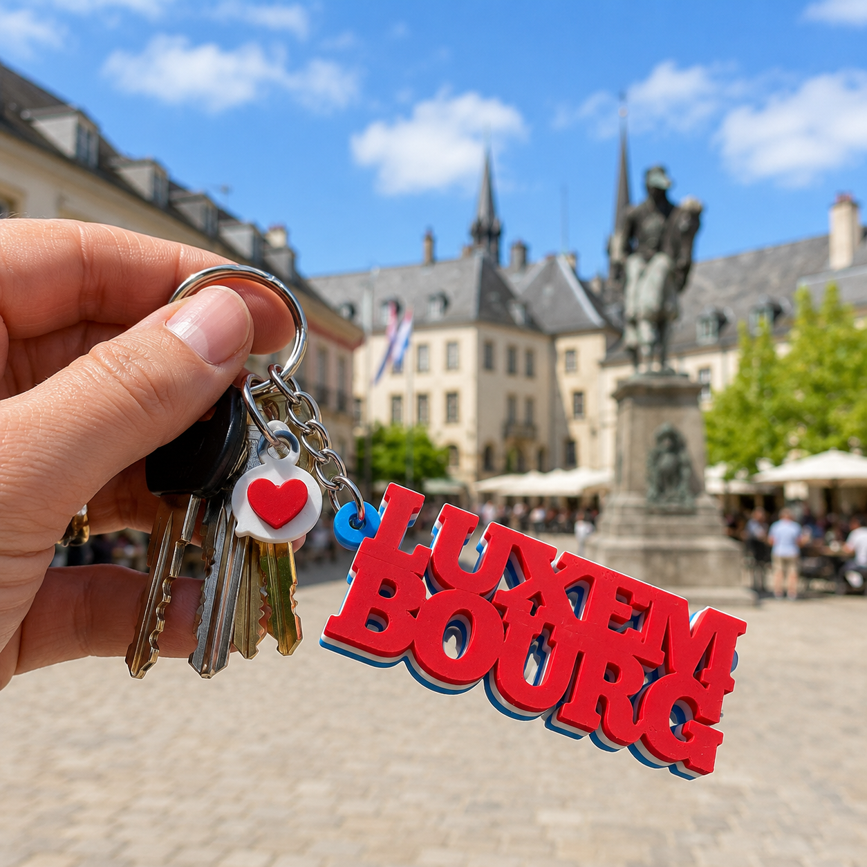 Porte Clés Luxembourg 3 Couleurs