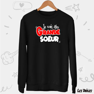 T-shirt "Grande Soeur" Arc-en-ciel - Cadeau Naissance Annonce Grossesse Pour Fille