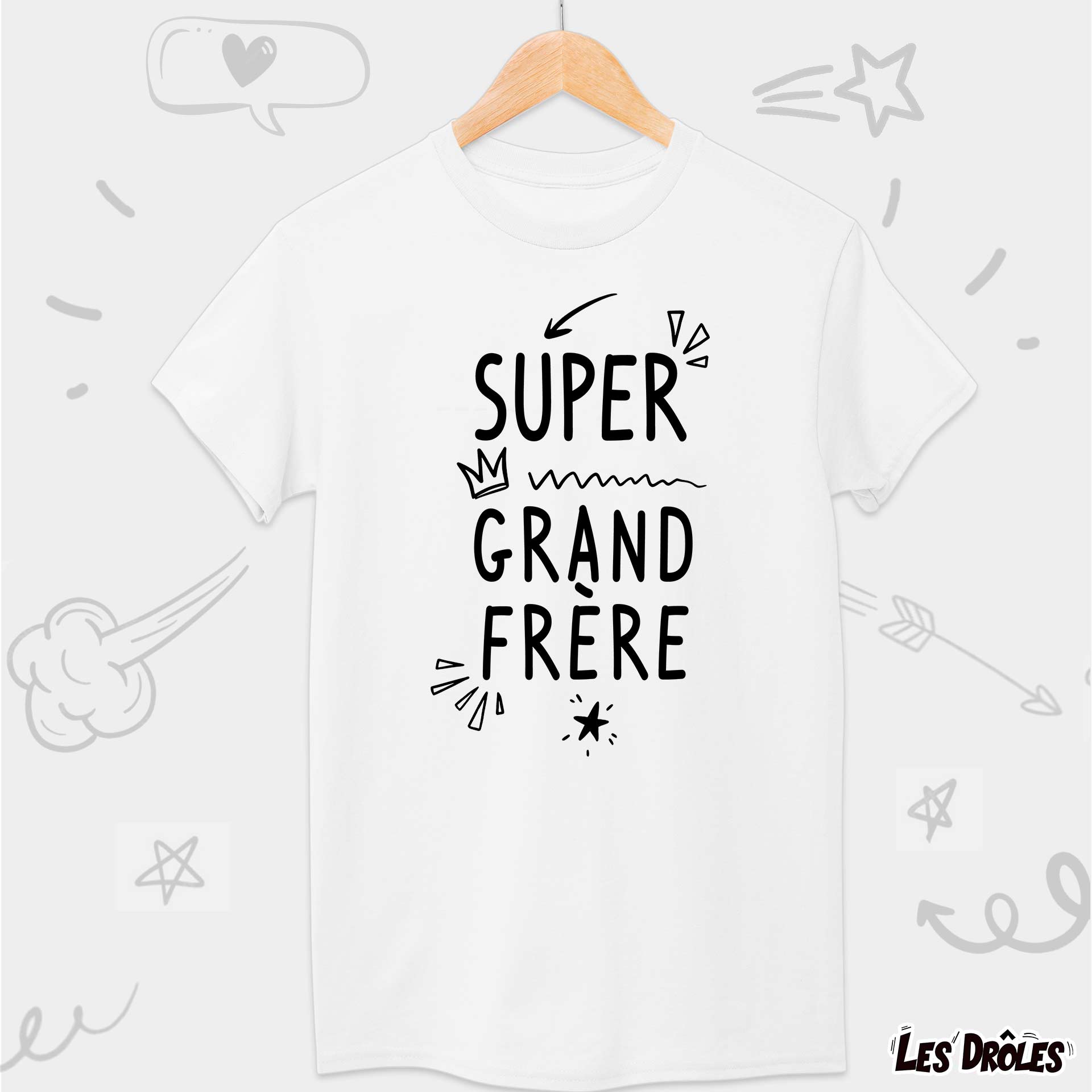 T-shirt 'Super Grand Frère' - Cadeau Parfait pour le Grand de la famille –  Les Drôles Shop