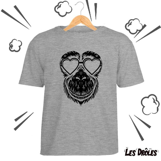 T-shirt enfant drôle SINGE LOVE